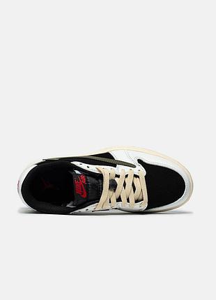 Кросівки jordan 1 low x travis scott olive🖤 3