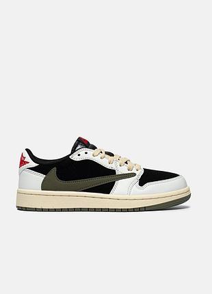 Кросівки jordan 1 low x travis scott olive🖤 2