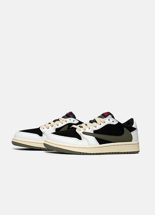 Кросівки jordan 1 low x travis scott olive🖤 5