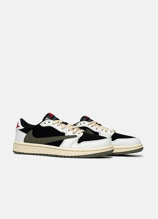 Кросівки jordan 1 low x travis scott olive🖤 6