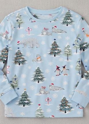 Детская новогодняя пижамная кофта primark (7-8 лет / 128 см) с принтом