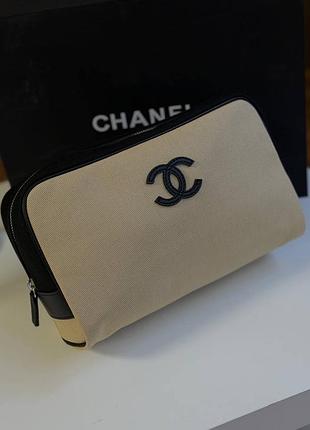 Косметичка chanel бежева прямокутна