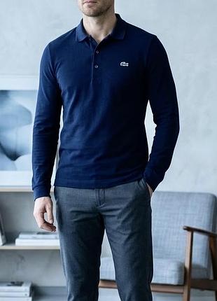 Чоловічий лонгслів-поло lacoste sport, розмір s / m