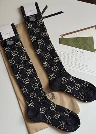 Gucci високі гольфи шкарпетки монограма