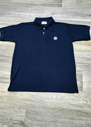 Чоловіча синя футболка поло moncler, розмір м.