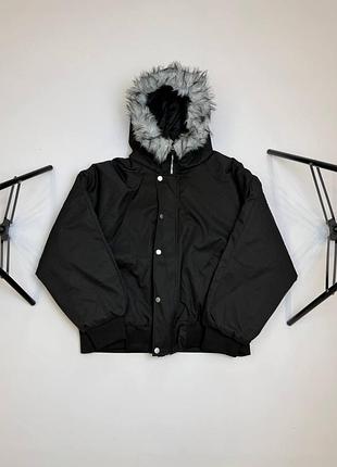 Бомбер з підкладкою та сірим хутром (unisex)