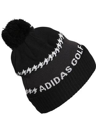 Adidas cold rdy 3 stripes pom beanie black jl5657 шапка оригінал унісекс чорна зимова на флісі