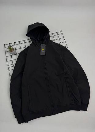 Куртка чоловіча lyle & scott softshell black флісова