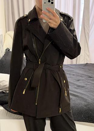 Жіночий тренч michael kors чорний утеплений
