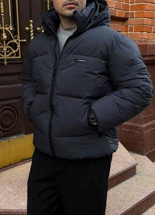 Пуховик графит и мокко 4