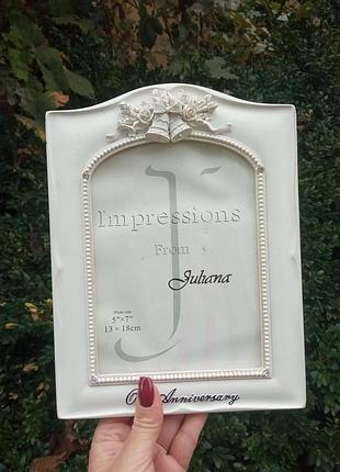 Фоторамка винтажная из полистоуна с красивыми розами by julianna collection