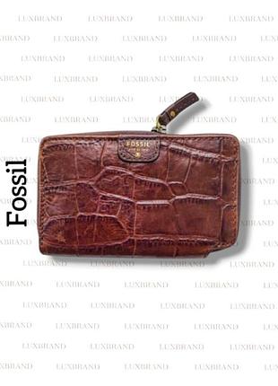 Кошелек винтаж кожа крокодила fossil