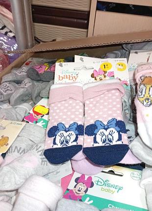 Шкарпетки для самих маленьких дівчаток disney baby мінні маус і т.д. від 0-6 міс.