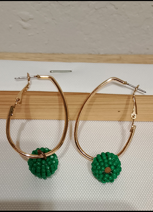 Серьги кольца с подвесками 3