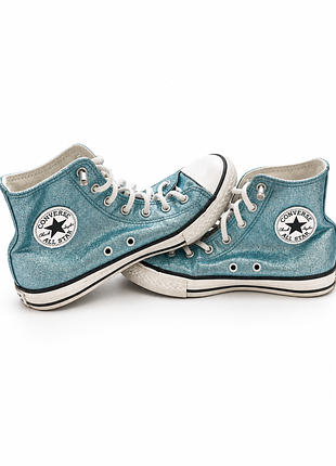 Кеды converse chuck taylor all star shimmer, голубые с блестками, размер 37