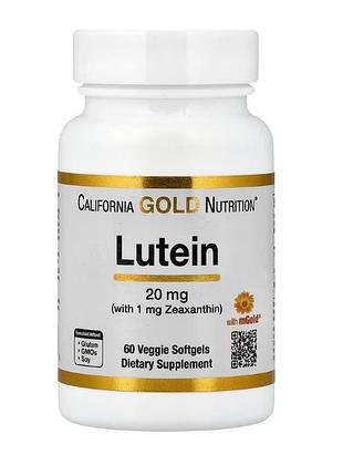 California gold nutrition, лютеїн із зеаксантином з екстракту чорнобривців, 60 рослинних капсул