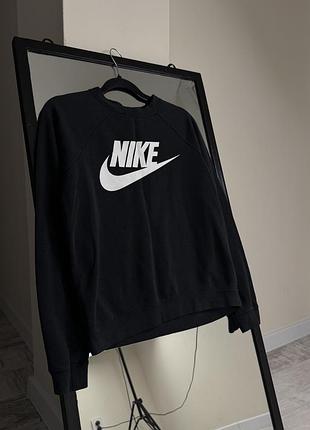 Світшот nike чорний з принтом, бавовна, розмір s