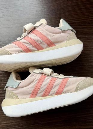 Кросівки для дітей adidas country xlg біло-рожеві, розмір 26, устілка 16,5 см, текстиль/шкіра