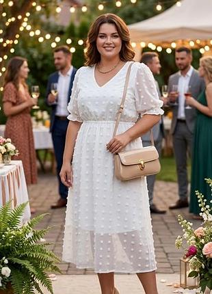 Ніжна літня шифонова міді сукня плаття в горох
