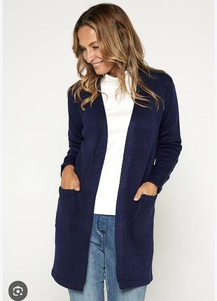 Длинный вязаный кардиган темно-синего цвета (navy blue) от французского бренда alexandre laurent paris имталия