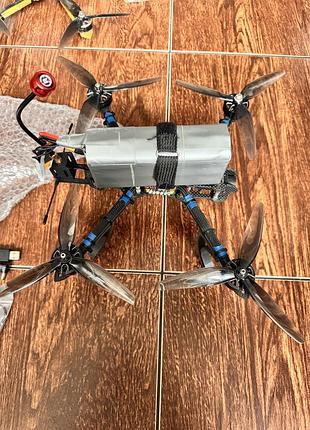 Fpv дрон 7 дюймов (2807 1300kv / elrs / vtx) + аккумулятор 6s