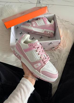 Louis vuitton lv trainer white pink