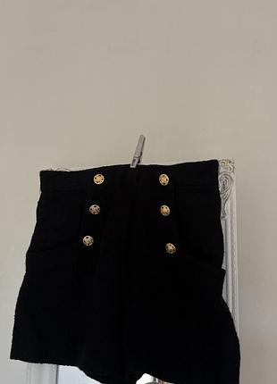 Шорти жіночі zara твідові чорні