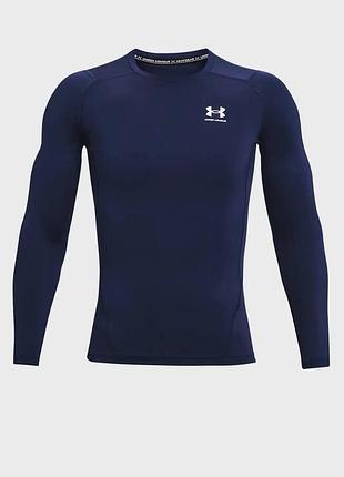 Компресійний лонгслів under armour heatgear® оригінал l синій