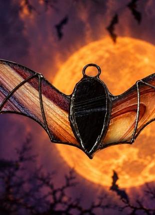 Підвіска унісекс helloween кажан з вітражного скла 8×2.5см
