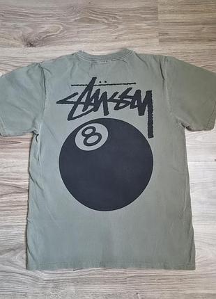 Vintage stussy 8 ball t-shirt винтажная футболка стуси стуссы 8 бол винтаж архив с размер s хаки olive streetwear