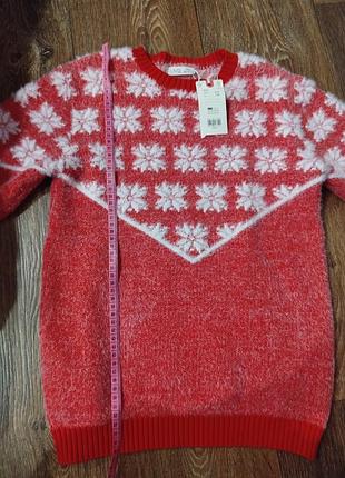 Новогодний пушистый свитер ovs размер 140 (9-10 лет)