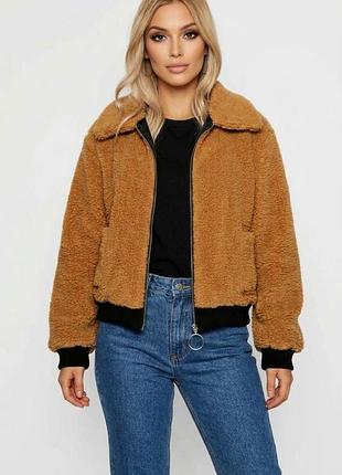 Коротка шубка тедді від boohoo 54 розмір 2-3xl
