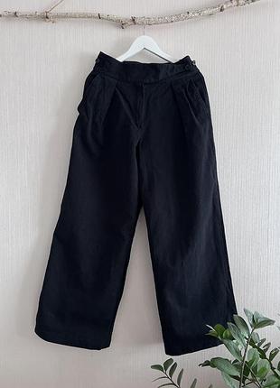 Джинси жіночі massimo dutti палаццо, льон та бавовна, чорні