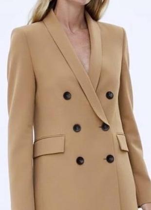 Піджак жіночий zara двобортний бежевий
