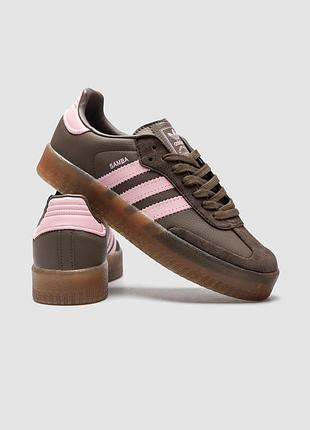 Adidas samba xlg platform brown/pink 3