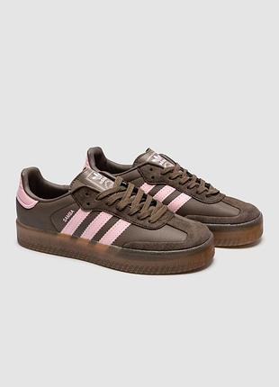 Adidas samba xlg platform brown/pink 2