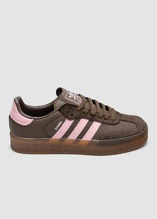 Adidas samba xlg platform brown/pink 4