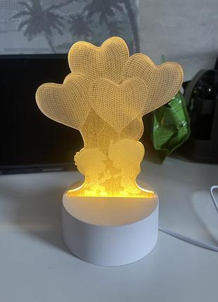 3d лампа-нічник — 250 грн продам майже нову 3d лампу. пов- ністю справна, працює через usb-кабель. коробки немає. стан хороший.можливий торг.