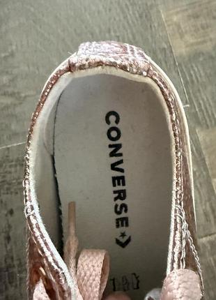 Кеди для дівчинки converse рожеві блискучі 4