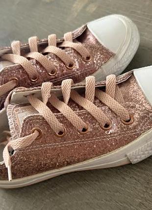 Кеди для дівчинки converse рожеві блискучі 2