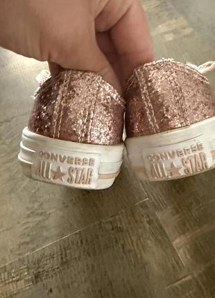 Кеди для дівчинки converse рожеві блискучі