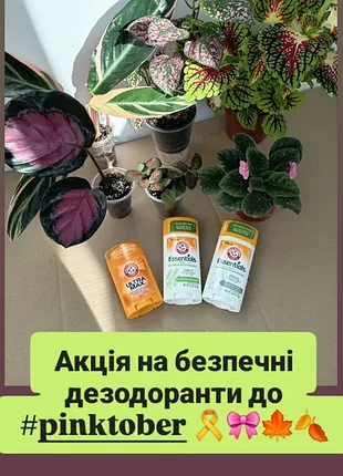 Акція до #pinktober 🎗🌸🍁🍂🎀 безпечні натуральні дезодоранти, хіти продаж по 190грн лаванда розмарин та без аромату arm hammer essential ultra max