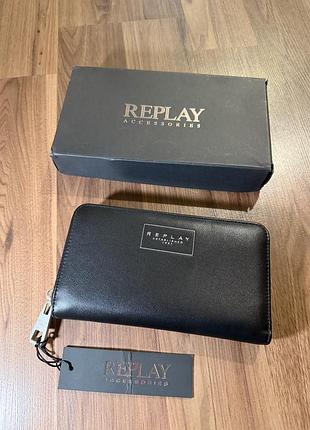 ⁠новий чорний гаманець replay у коробці (оригінал із бірками)⁠