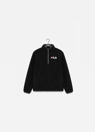 🖤 фірмова чорна флісова куртка/кофта fila (розмір l / 46-48), ідеальний стан