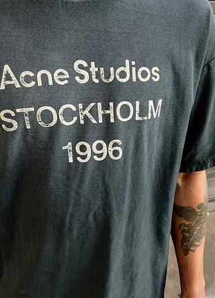 Футболка чоловіча acne studios stockholm 1996 чорна