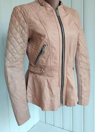 Женская кожаная куртка в байкерском стиле river island. размер м.