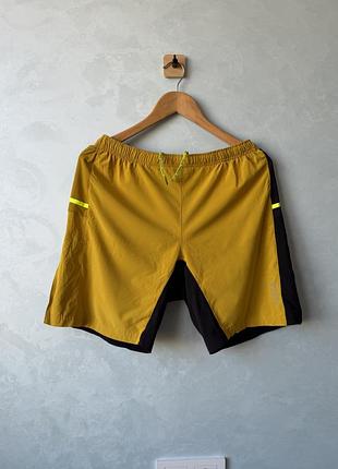 Спортивні чоловічі шорти gore running wear, гірчичні, розмір l/xl