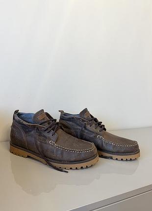 Чоловічі шкіряні черевики 45 розмір коричневі в стилі casual docksteps