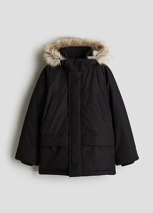 Парка для хлопчиків h&m чорна зимова