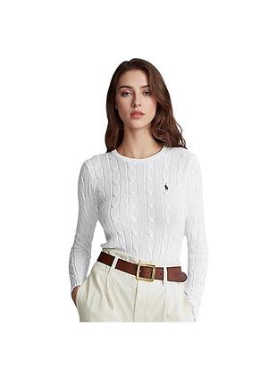 Білий бавовняний светр polo ralph lauren в'язка коси (оригінал, ідеальний стан)